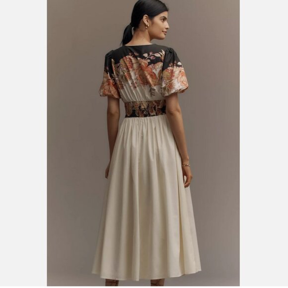 Anthropologie The heynasreen Katerina Button-Front Dress Floral Size 2X NWT Plus - Picture 7 of 7